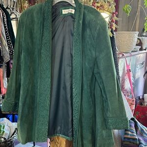 Evan Davies Forest Green Suede Blazer sz 10